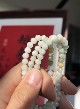 小米项链6mm圆珠简约百搭生日礼物翡翠项链