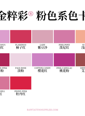 RAW金粹彩纹身色料粉色系列墨水