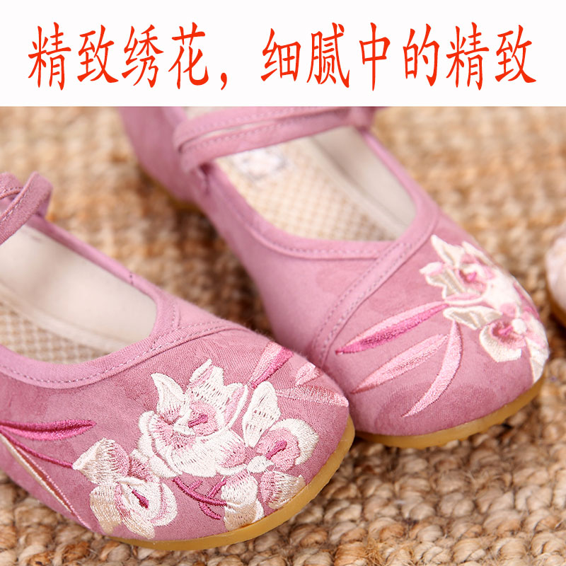 老北京布鞋女夏新款坡跟浅口刺绣单鞋内增高复古中国民族风绣花鞋 老北京布鞋女夏新款坡跟浅口刺绣单鞋内增高复古中国民族风绣花鞋