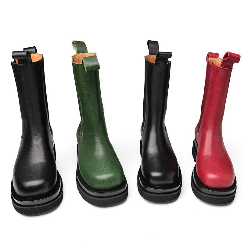 Chelsea boots genuine leather thick sole heightening Chelsea boots
