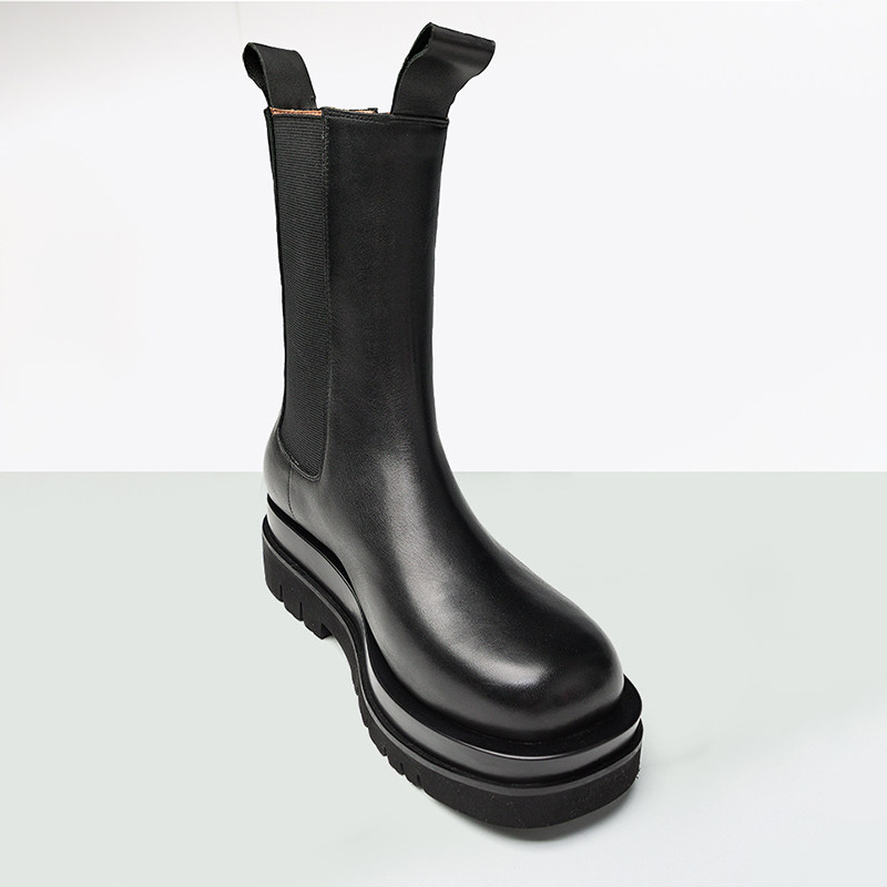 Chelsea boots genuine leather thick sole heightening Chelsea boots