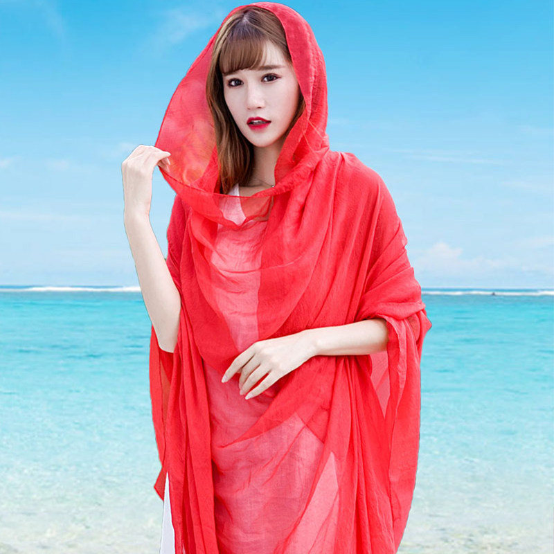 3米长款古装丝巾大红纱巾超大洋气长薄款春秋冬季披肩围巾沙滩巾,淘宝优惠券,粉丝福利购,淘宝优惠卷