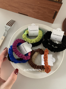 彩色鹿皮绒韩系橡皮筋头绳简约女