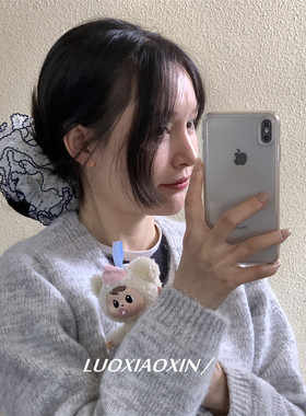 罗小辛法式复古碎花蕾丝大肠发圈