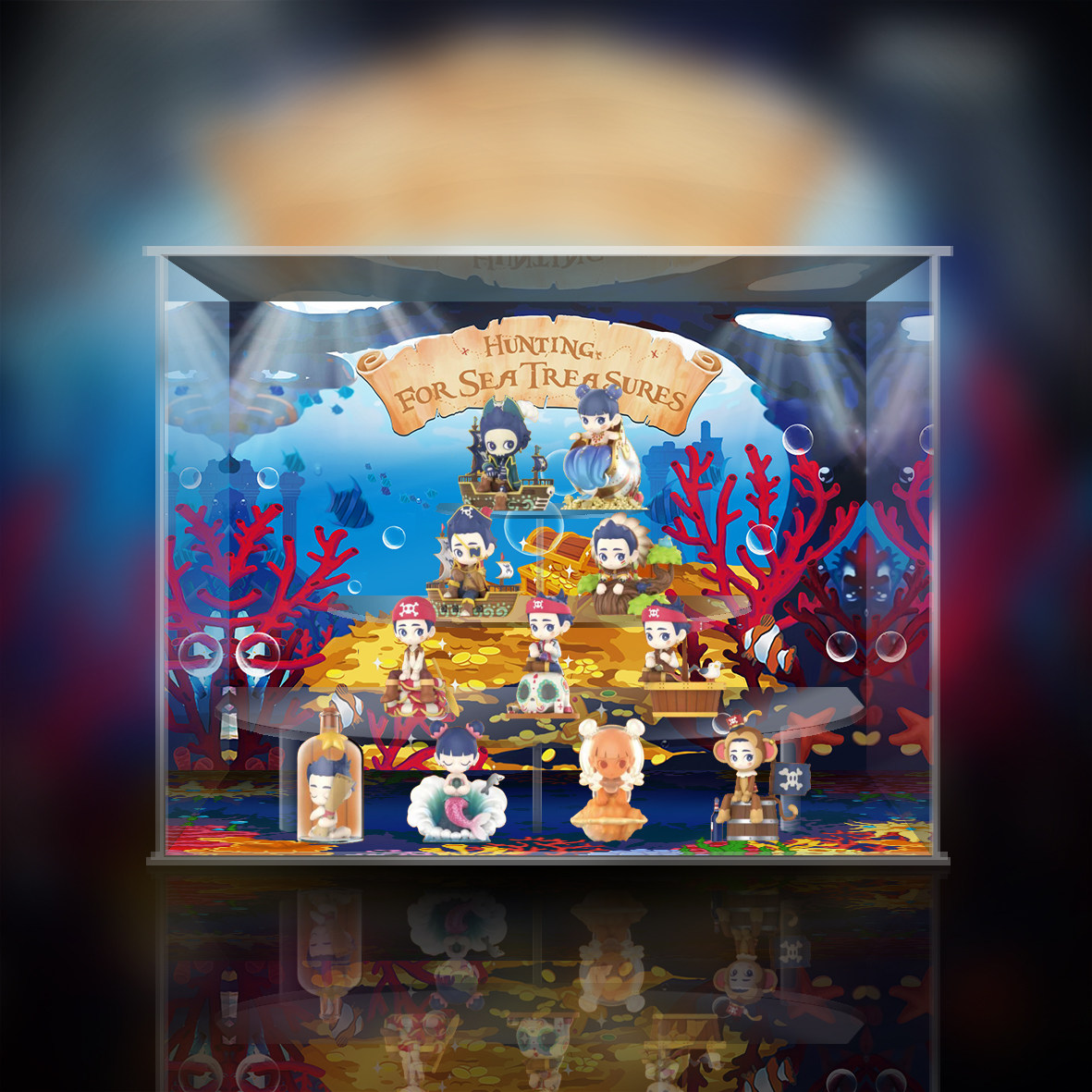 非人哉泡泡玛特发呆哪咤海上寻宝潮玩盲盒收纳展示架亚克力展示盒