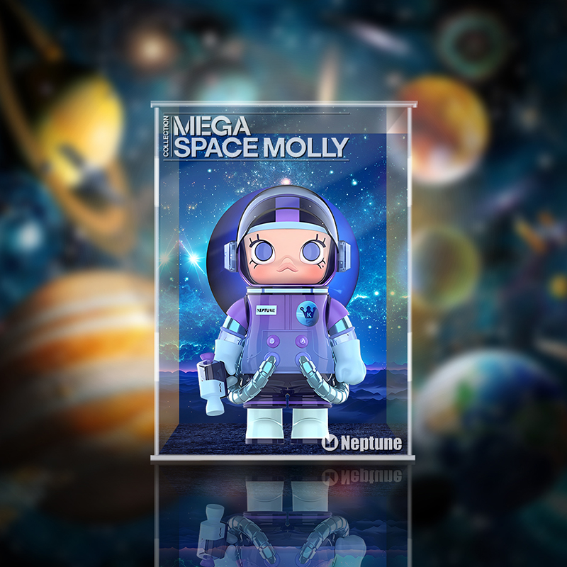 POPMART泡泡玛特 MEGA SPACE MOLLY400%星球系列盲盒亚克力展示盒 - 图1