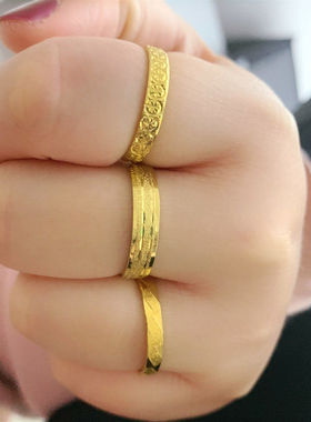 网红款越南戒指黄铜简约情侣