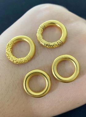 沙金平安扣配件黄铜镀金不掉色