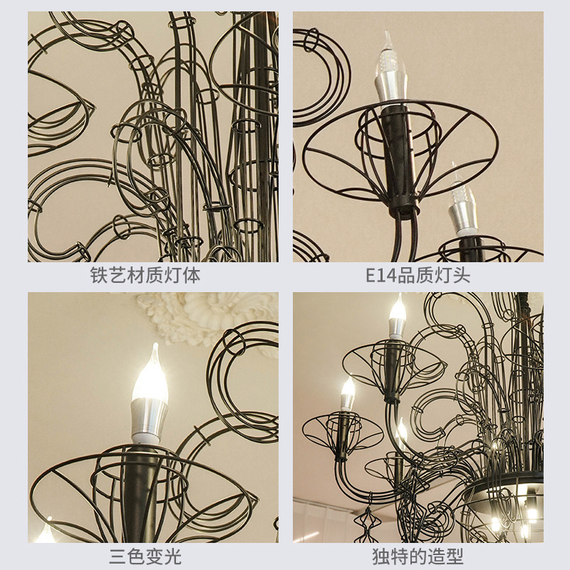 赫本巴洛克法式复古线条吊灯美式客厅大气别墅中古设计师高级个性,淘宝优惠券,粉丝福利购,淘宝优惠卷