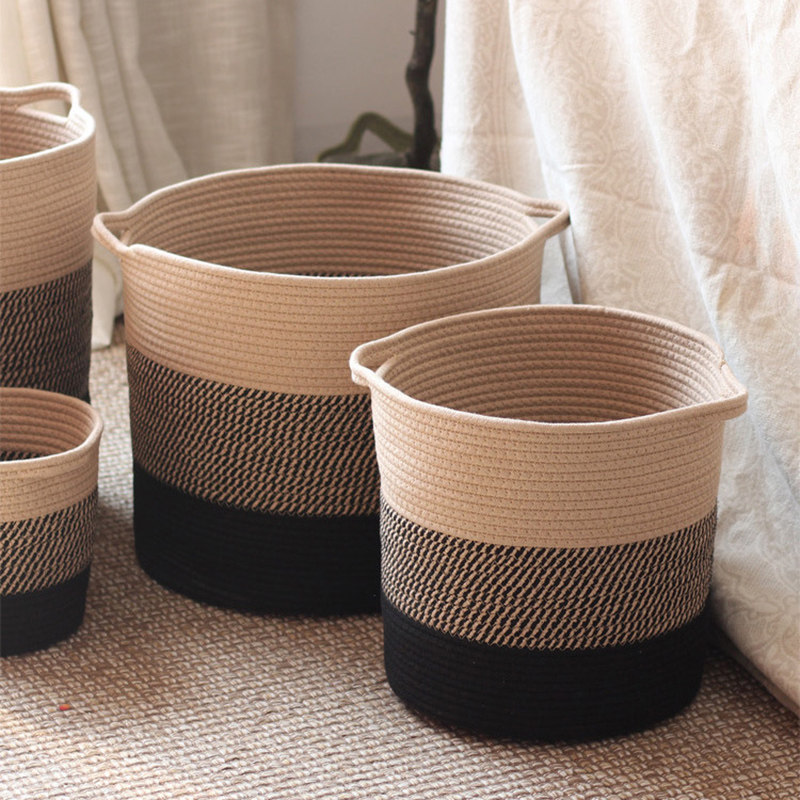 北欧编织收纳篮大号脏衣篮大容量玩具筐仿藤编洗衣篮杂物收纳筐,淘宝优惠券,粉丝福利购,淘宝优惠卷