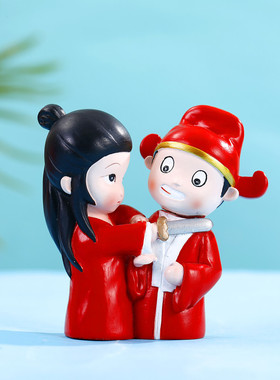 结婚礼物娃娃压床一对金童玉女