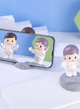 创意家居可爱太空宇航员手机懒人支架办公桌面装饰品摆件节日礼物