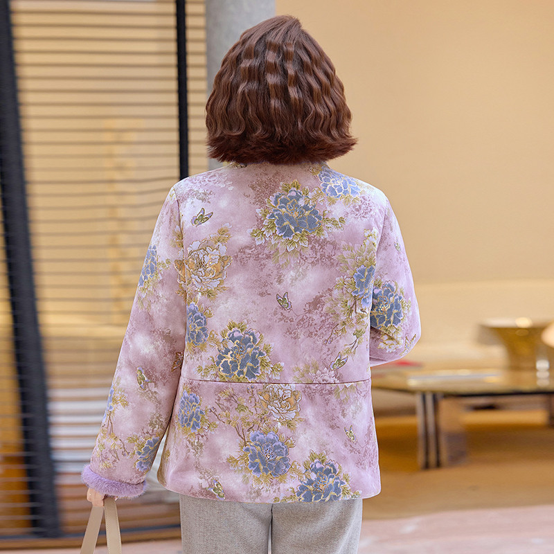 新中式妈妈冬装加绒外套洋气国风棉衣中老年女装保暖棉袄加厚棉服,淘宝优惠券,粉丝福利购,淘宝优惠卷