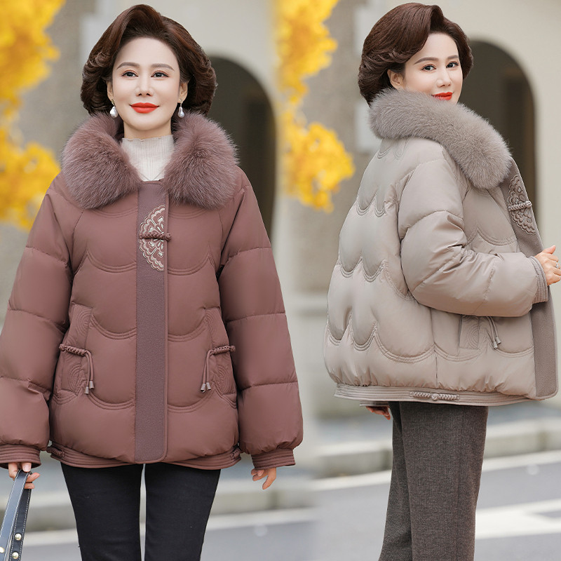 妈妈冬装加绒加厚棉衣外套2026新款中老年女士秋冬季洋气羽绒棉袄