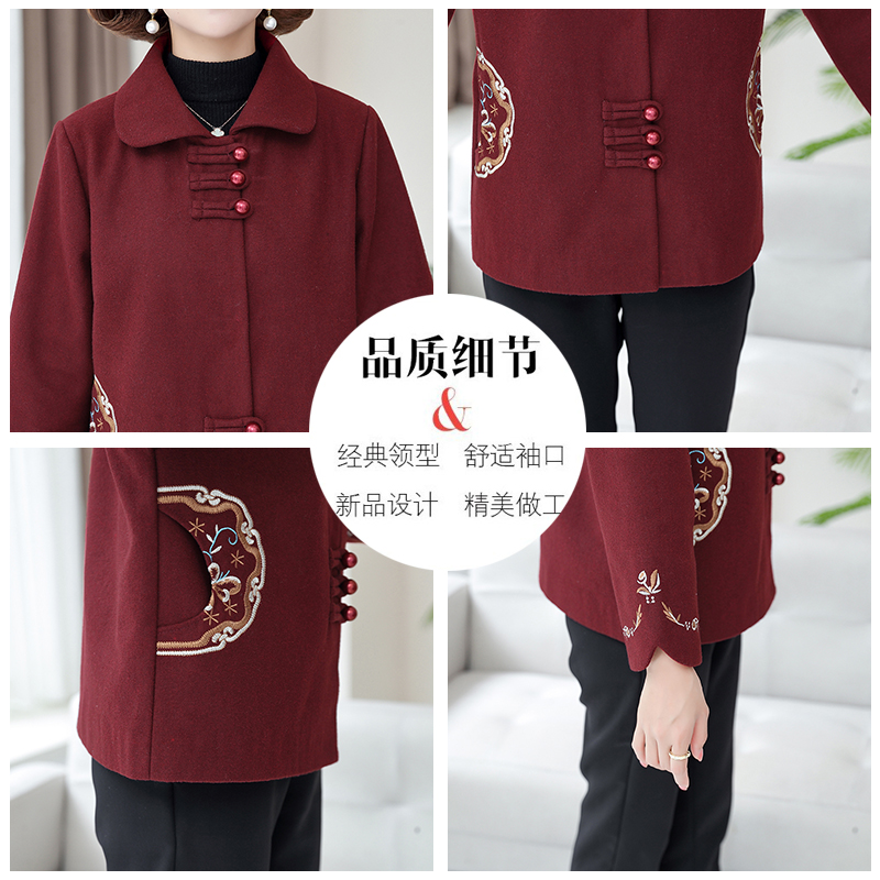 妈妈秋装洋气短款毛呢外套中老年女装秋冬呢子上衣两件套2025新款,淘宝优惠券,粉丝福利购,淘宝优惠卷