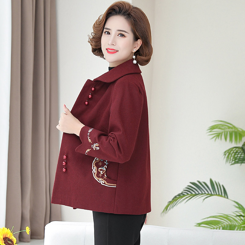 妈妈秋装洋气短款毛呢外套中老年女装秋冬呢子上衣两件套2025新款,淘宝优惠券,粉丝福利购,淘宝优惠卷