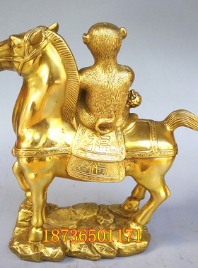 纯铜生肖马上封侯办公室客厅摆件