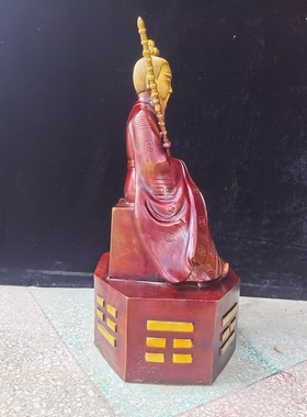 黄铜姜太公在此打神鞭供奉坐像