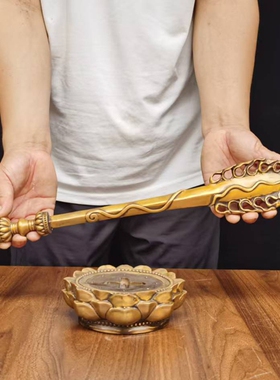 纯黄铜文殊剑法器金刚杵文殊杵文殊智慧剑家居桌面供奉大号宝剑