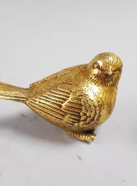 纯铜小鸟一对和平鸽子麻雀装饰摆件室内客厅桌面喜鹊家雀摆放黄铜