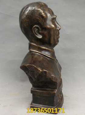 纯铜伟人周总理雕像摆件