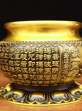 纯铜香炉加厚莲花佛炉家用香火炉室内焚香供香佛前铜炉香炉摆件