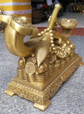 如意纯铜元宝书房送礼摆件文昌笔