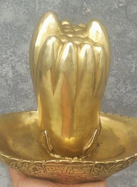纯铜捞钱手佛手聚宝盆强力招财礼品铜器客厅家居装饰品桌面摆件