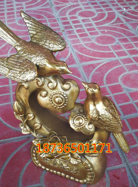 纯铜喜鹊 双喜临门 铜鸳鸯 喜上心头 铜喜鹊 富贵如意摆件