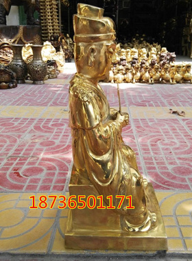 纯铜灶神大号灶王铜像圣君