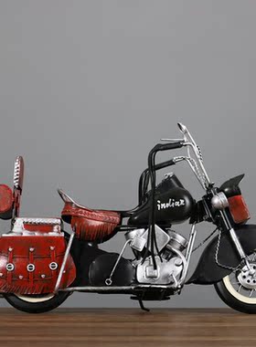 铁艺摆件风格客厅装饰摩托车模型