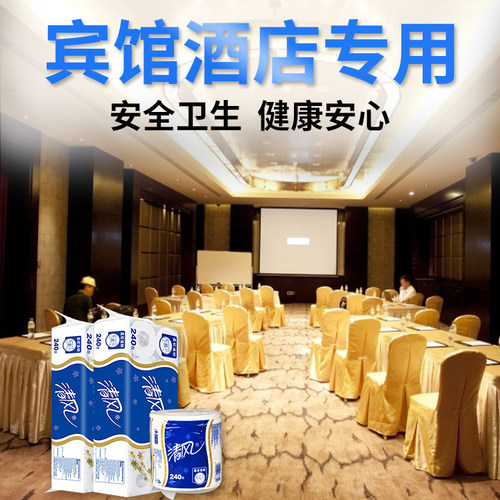清风卷纸240段卫生纸厕纸酒店宾馆商用卷筒纸家用实惠装整箱 - 图2