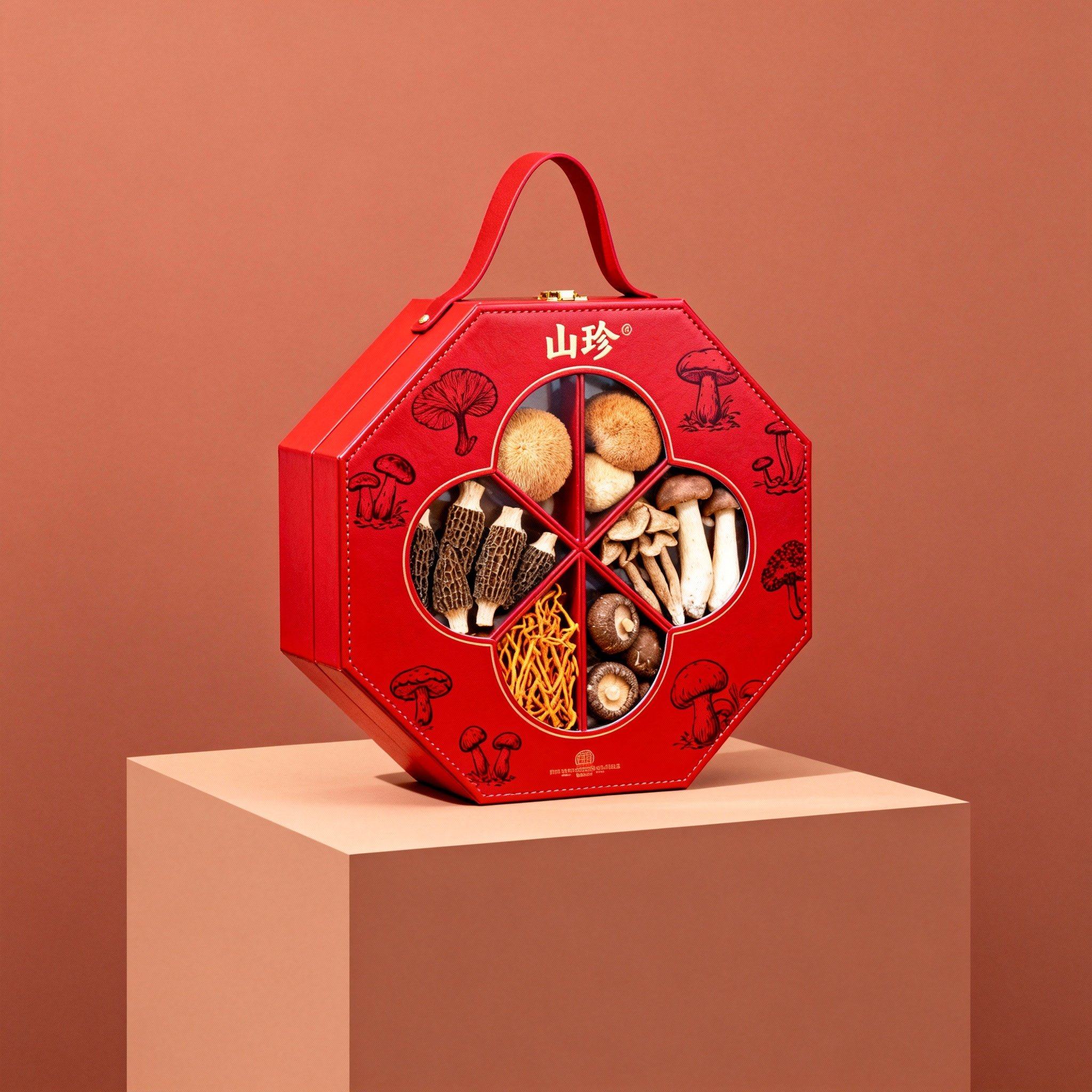 定制菌菇礼盒高档滋补品山珍干货包装空盒野生羊肚菌手提新年礼盒,淘宝优惠券,粉丝福利购,淘宝优惠卷