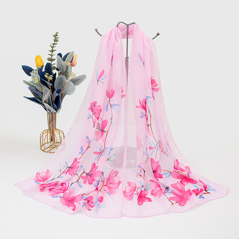 2024新款春夏季雪纺丝巾女秋印花薄长款百搭披肩围巾两用纱巾送礼,淘宝优惠券,粉丝福利购,淘宝优惠卷