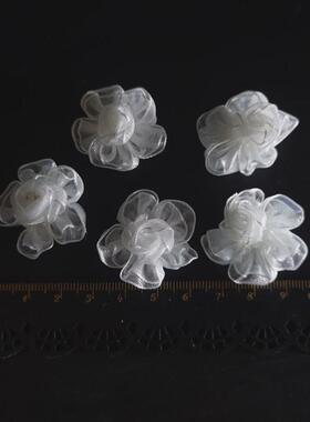 花海大世界diy绢花装饰花朵服饰婚纱花辅料仿真花 白色花小花 5朵
