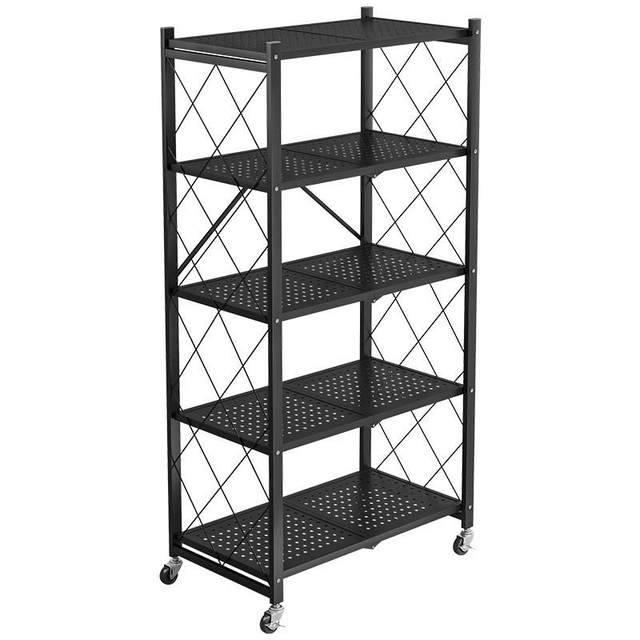 Multiple functions, no installation, folding rack, removable wheeled kitchen storage rack, living room balcony storage rack