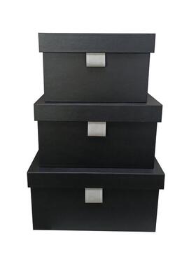 新中式软装样板房简约收纳盒衣帽间橱柜皮质盒子工艺品家居摆件