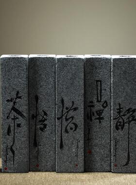 仿真迎客松植物盆栽创意办公室新中式石艺花瓶家居室内装饰摆件