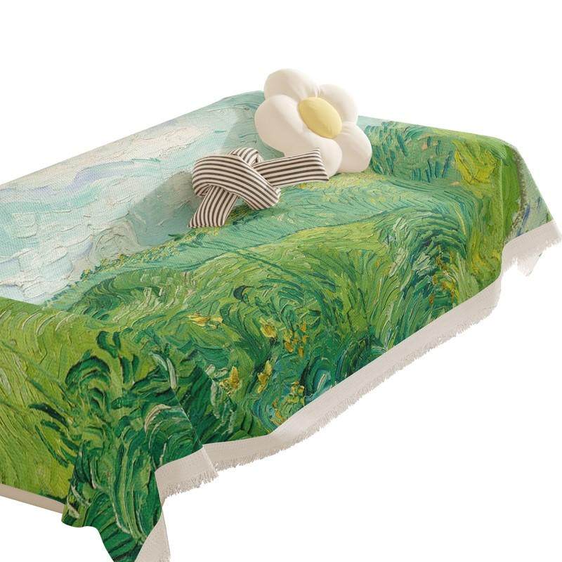 梵高创意风景万能沙发巾盖针织布全盖沙发垫套罩盖毯单三人四季通,淘宝优惠券,粉丝福利购,淘宝优惠卷