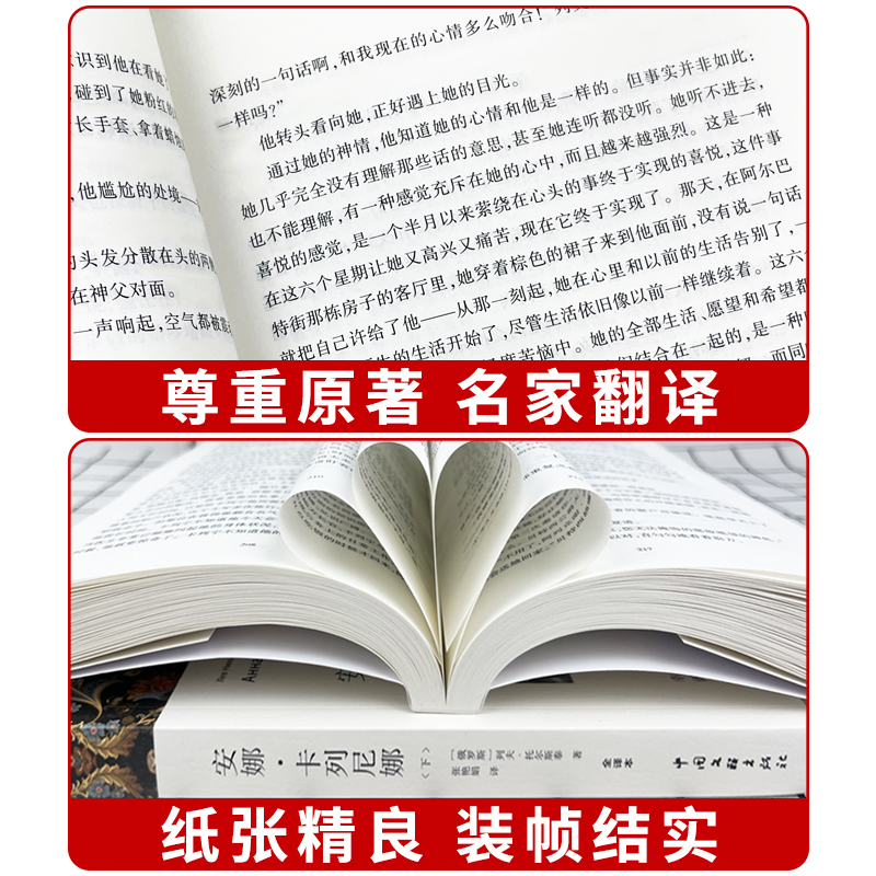 安娜卡列尼娜正版全2册原著列夫托尔斯泰三部曲复活战争与和平全集初中生高中生必读课外阅读书籍世界名著基督山伯爵全译本大卫 - 图2