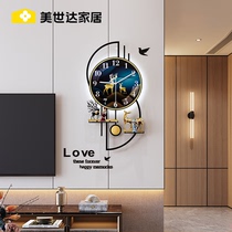 Silent Clock Hanging Clock Living Room Home Fashion 2023 New Modern Minima Light Extravagant Creative Atmosphere Wall-mounted Wall Clock