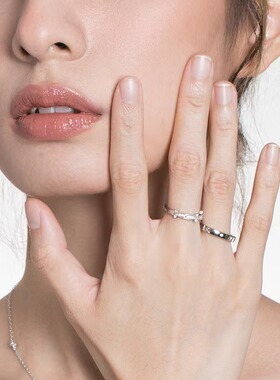 与你同行情侣戒指ins小众高级设计感精致轻奢对戒男女开口指环潮