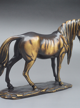 纯铜仿古生肖马到成功摆件办公室客厅博物架装饰招财摆设工艺礼品