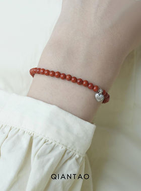 QIANTAO「红酥」原创新中式国风天然满肉无胶南红手串女手链礼物