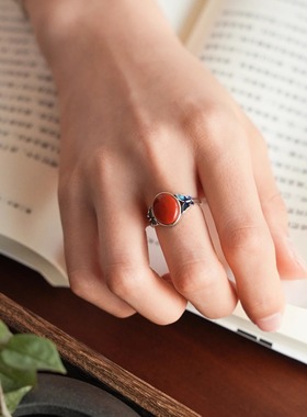 蝶舞原创中式925银蝴蝶戒指