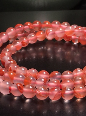 凉山川料南红玛瑙冰飘佛珠108颗飘花手链项链女款送礼佳品包邮