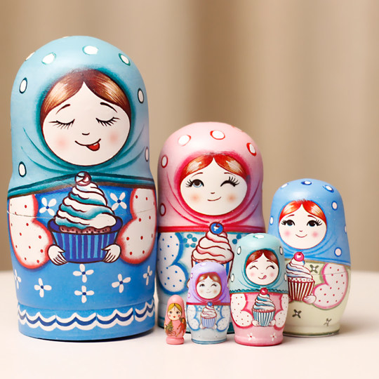 New featured Russian matryoshka doll 6 layers