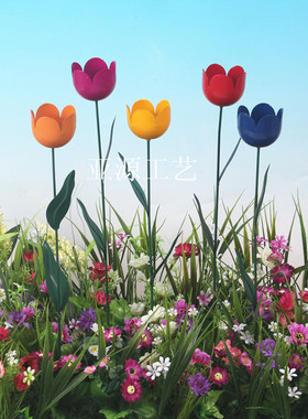 5色郁金香花朵插件园艺用品摆饰