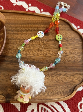 萌粒恐龙爆炸头星星人短款项链