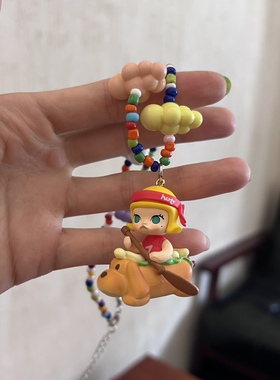 日韩彩色串珠云朵彩色可爱泡泡玛特热狗短款项链网红少女心颈链